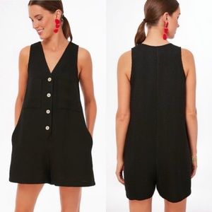 Tuckernuck Pomander Place Black Textured Myla Romper Size Medium